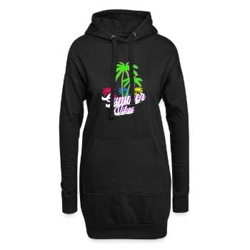 Ambiance estivale - Sweat-shirt à capuche long Femme - noir - Devant