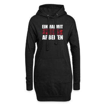 Einmal Mit Professionis Arbeiten - Hoodie-Kleid - Schwarz - Vorne