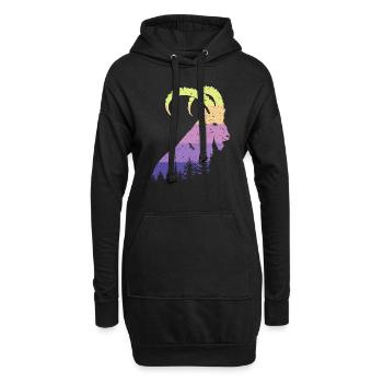 Capricorne - Sweat-shirt à capuche long Femme - noir - Devant