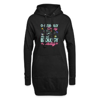 O-Fish-Ally Crazy Marine Biology Lady Biologist S - Hoodie-Kleid - Schwarz - Vorne