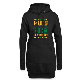 Tassen, keine Drogen - Hoodie-Kleid - Schwarz - Vorne