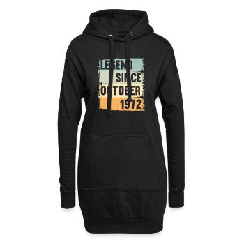 Né en octobre 1972 50 ans 50s 50e anniversaire - Sweat-shirt à capuche long Femme - noir - Devant