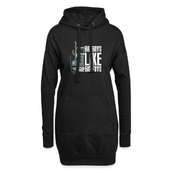 TRUCKER: Big Boys Like Big Toys - Hoodie-Kleid - Schwarz - Vorne