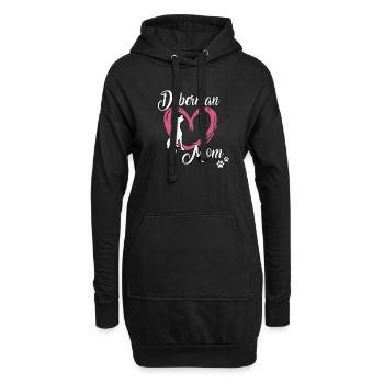 Dobermann Maman douce Doberman maîtresse Gassi - Sweat-shirt à capuche long Femme - noir - Devant