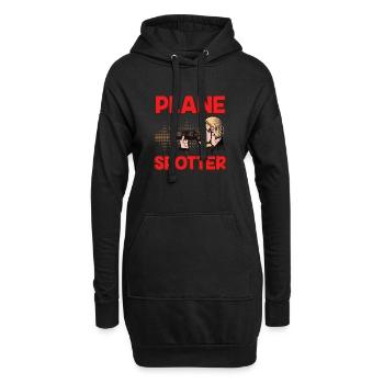 Planespotter Flugzeug Planespotting Flughafen - Hoodie-Kleid - Schwarz - Vorne