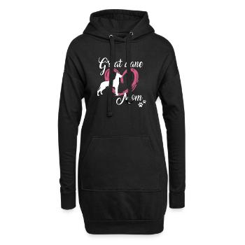 Grand Danois Maman Maîtresse École de Chien Grand Danois - Sweat-shirt à capuche long Femme - noir - Devant