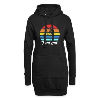 Retro Vintage Thai Cat T-Shirt Present Gift - Hoodie-Kleid - Schwarz - Vorne