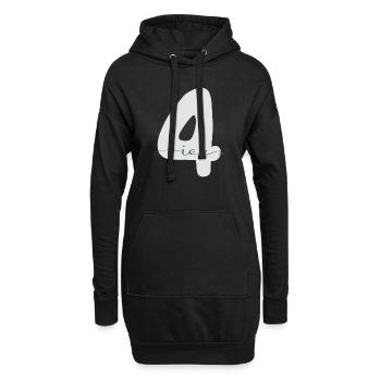 Vier Zahl mit Lettering 4. Geburtstag - Hoodie-Kleid - Schwarz - Vorne