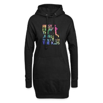 Teacher Running Erst laufe ich die Kilometer, dann - Hoodie-Kleid - Schwarz - Vorne