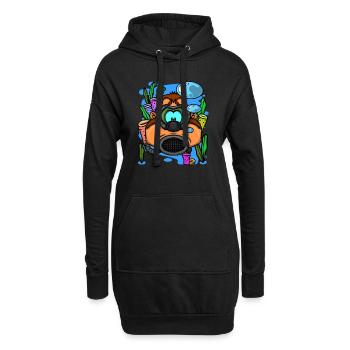 Scuba Diver Monkey Diving Goggles Scuba Diving - Hoodie-Kleid - Schwarz - Vorne