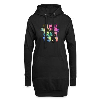 Drôles d’amateurs de course à pied Je ne suis qu’à moitié fou 13.1 Moitié - Sweat-shirt à capuche long Femme - noir - Devant