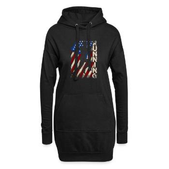 USA Runners Vintage Patriotic Runners Run - Sweat-shirt à capuche long Femme - noir - Devant