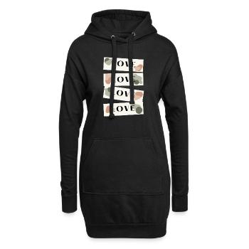 LIEBE - Hoodie-Kleid - Schwarz - Vorne