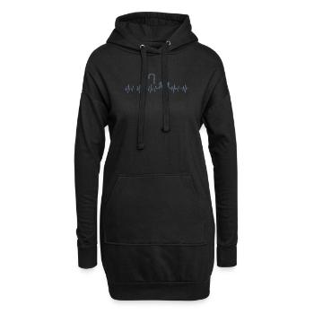 Battement de cœur de chat - Sweat-shirt à capuche long Femme - noir - Devant