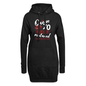 Fille de 70 ans 70 bday Queen 70 anniversaire - Sweat-shirt à capuche long Femme - noir - Devant
