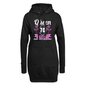 Fille de 70 ans 70 bday Queen 70 anniversaire - Sweat-shirt à capuche long Femme - noir - Devant