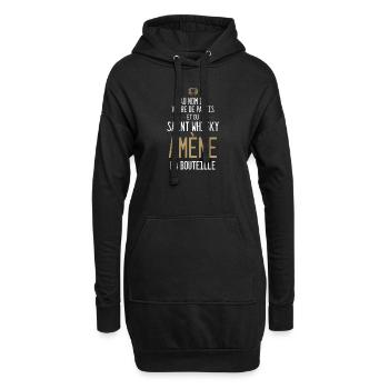 Au Nom Du Verre De Pastis Et Du Saint Whisky - Sweat-shirt à capuche long Femme - noir - Devant