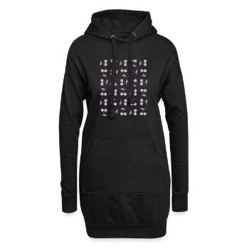 Motif Kawaii Cherries - Sweat-shirt à capuche long Femme - noir - Devant