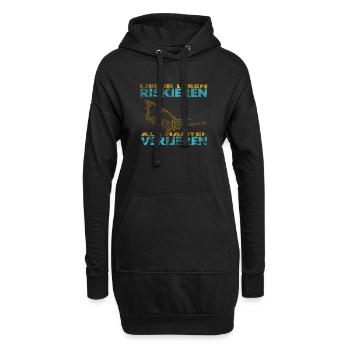 Lieber Leben riskieren, als Hantel verlieren. - Hoodie-Kleid - Schwarz - Vorne
