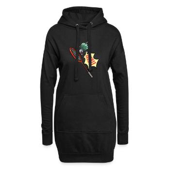 Badmintonspieler Shuttlecock schreit Ahhh - Hoodie-Kleid - Schwarz - Vorne