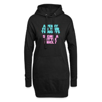 Un sou pour vos pensées semble un peu cher - Sweat-shirt à capuche long Femme - noir - Devant