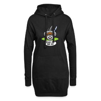 Golf Player Golf avec Aviator Cap Golf Court - Sweat-shirt à capuche long Femme - noir - Devant