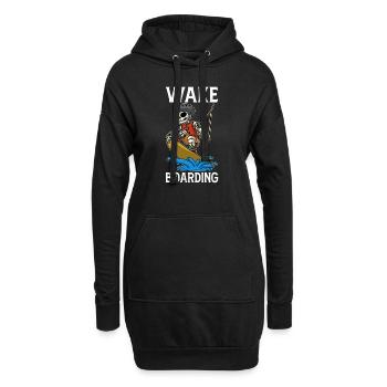 Wakeboarder Skeleton sur le wakeboard - Sweat-shirt à capuche long Femme - noir - Devant