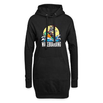 Wakeboarder Skeleton sur le wakeboard - Sweat-shirt à capuche long Femme - noir - Devant