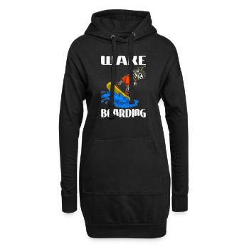 Wakeboarder Skeleton sur le wakeboard - Sweat-shirt à capuche long Femme - noir - Devant