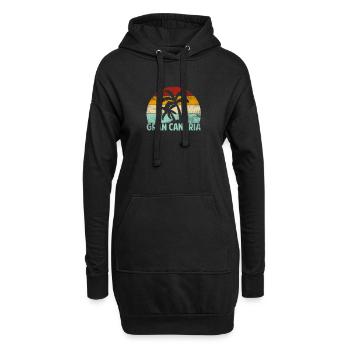Gran Canaria Souvenir Palmen Sommer Sonne Strand - Hoodie-Kleid - Schwarz - Vorne