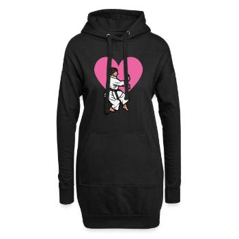 Karate love - idee cadeau karate - Sweat-shirt à capuche long Femme - noir - Devant