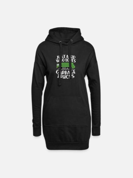 Éboueur Camion à ordures Camion à ordures Camion à ordures - Sweat-shirt à capuche long Femme - noir
