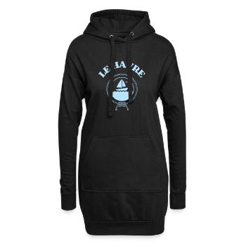 le havre bateau homme cadeau personnalisé femme - Sweat-shirt à capuche long Femme - noir - Devant