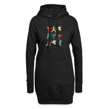 Vintage Martial Arts Fun Karate Taekwondo Boxen - Hoodie-Kleid - Schwarz - Vorne