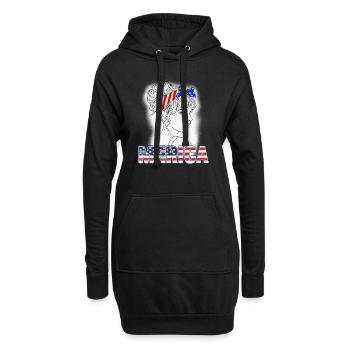 Merica Girl USA Flagge - Hoodie-Kleid - Schwarz - Vorne