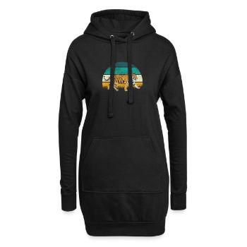 Tiger Animal Predator Africa Safari Dessin animé coloré - Sweat-shirt à capuche long Femme - noir - Devant