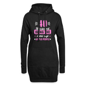 Étrange au même âge que le vieux 40e anniversaire - Sweat-shirt à capuche long Femme - noir - Devant
