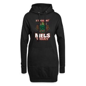 J’ai pris mes médicaments aujourd’hui - Sweat-shirt à capuche long Femme - noir - Devant