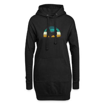 Bollipoo Retro Vintage Coloré - Sweat-shirt à capuche long Femme - noir - Devant