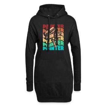Painter Painting Silhouette - Hoodie-Kleid - Schwarz - Vorne