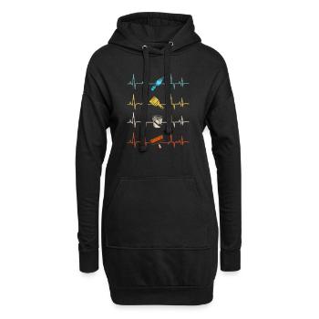 Painter Painting Heartbeat - Hoodie-Kleid - Schwarz - Vorne