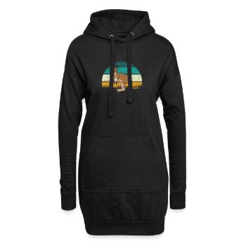 Känguru - Hoodie-Kleid - Schwarz - Vorne