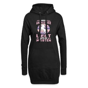 Andalusier Liebe Pferdeliebhaber Pferdemädchen - Hoodie-Kleid - Schwarz - Vorne