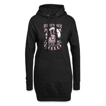 Pferdemensch mit Leib und Seele Pferdemädchen - Hoodie-Kleid - Schwarz - Vorne