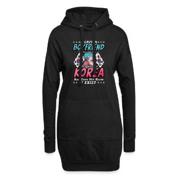 Design pop coréen pour un fan de mode K-Pop - Sweat-shirt à capuche long Femme - noir - Devant