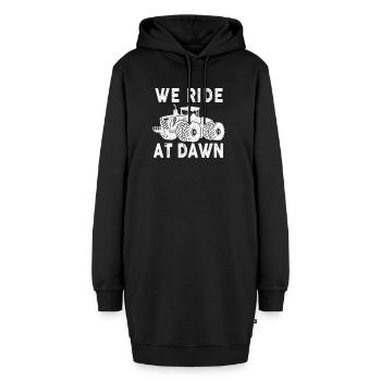 We Ride At Dawn Dad Lawn Mower Make Laugh Day Yard - Hoodie-Kleid - Schwarz - Vorne