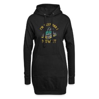 Je suis sexy et je le tonds Tondre la pelouse Jardinage Amoureux - Sweat-shirt à capuche long Femme - noir - Devant