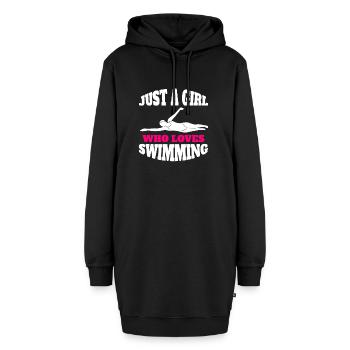 Schwimmerin Mädchen Mom Schwimmen Frau Schwimmer - Hoodie-Kleid - Schwarz - Vorne