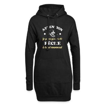 parler de peche homme humour pecheur personnalisé - Sweat-shirt à capuche long Femme - noir - Devant