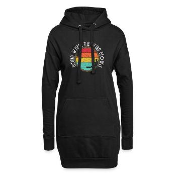 Funny Kiteboarding Kitesurfer Going Where The Wind - Hoodie-Kleid - Schwarz - Vorne